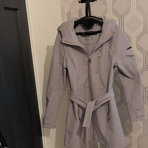 Calvin Klein Light Gray Rain Trench Coat
